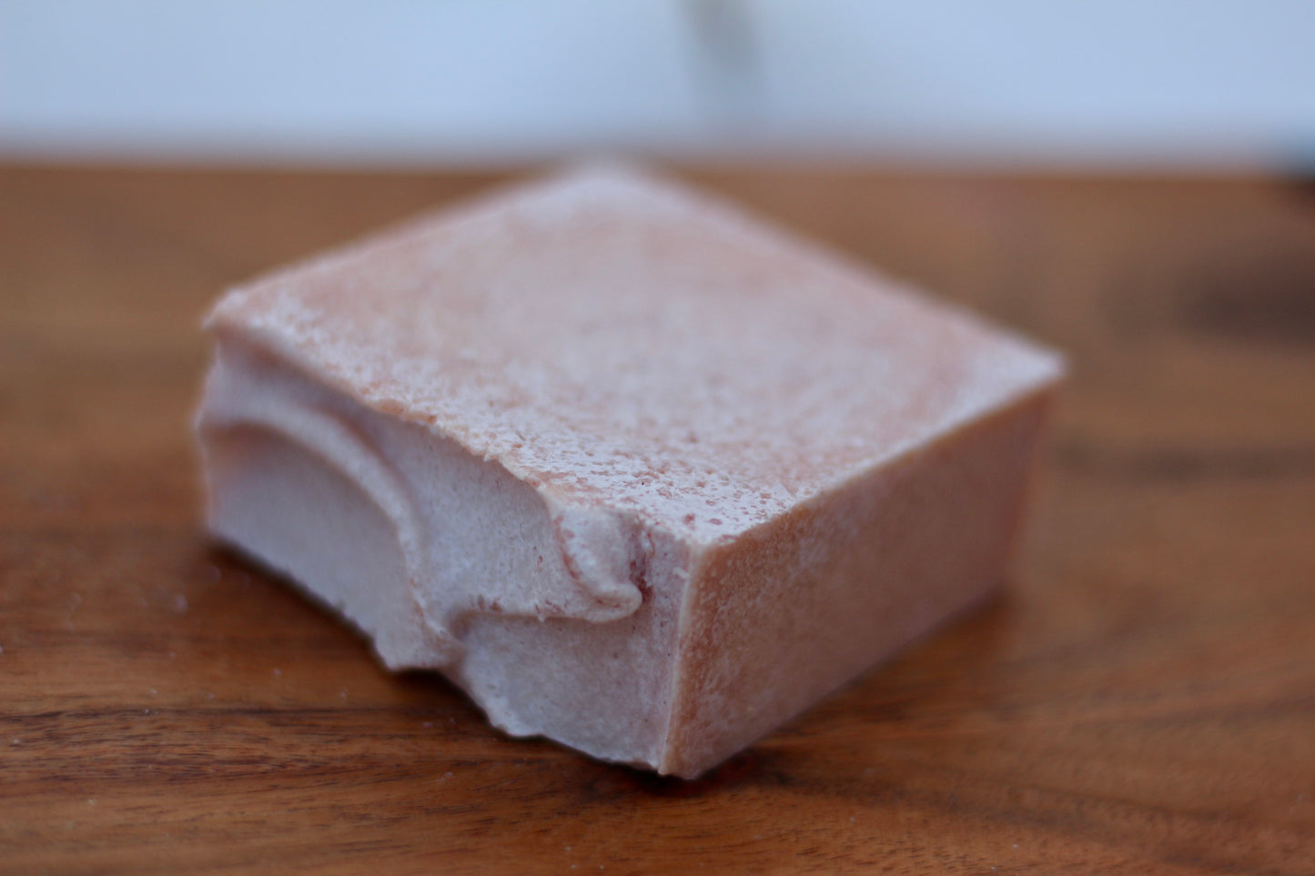Wildflower All-Natural Handmade Pink Himalayan Salt Soap with Jojoba Oil Top View No Label