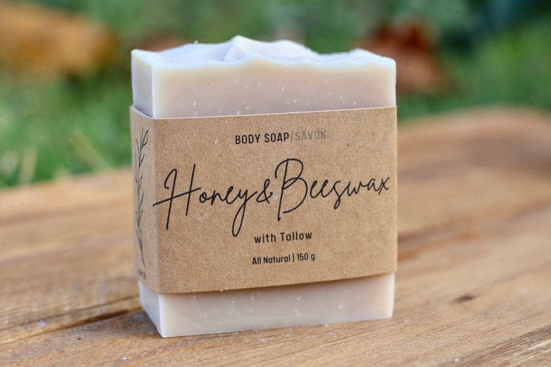 Honey & Beeswax All-Natural Handmade Tallow Soap Alt Front View