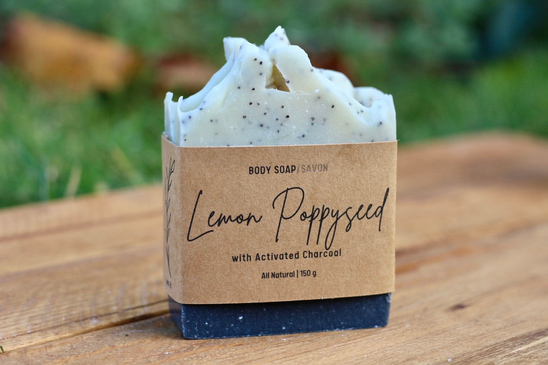 Lemon Poppyseed All-Natural Handmade Exfoliating Soap Alt Front View
