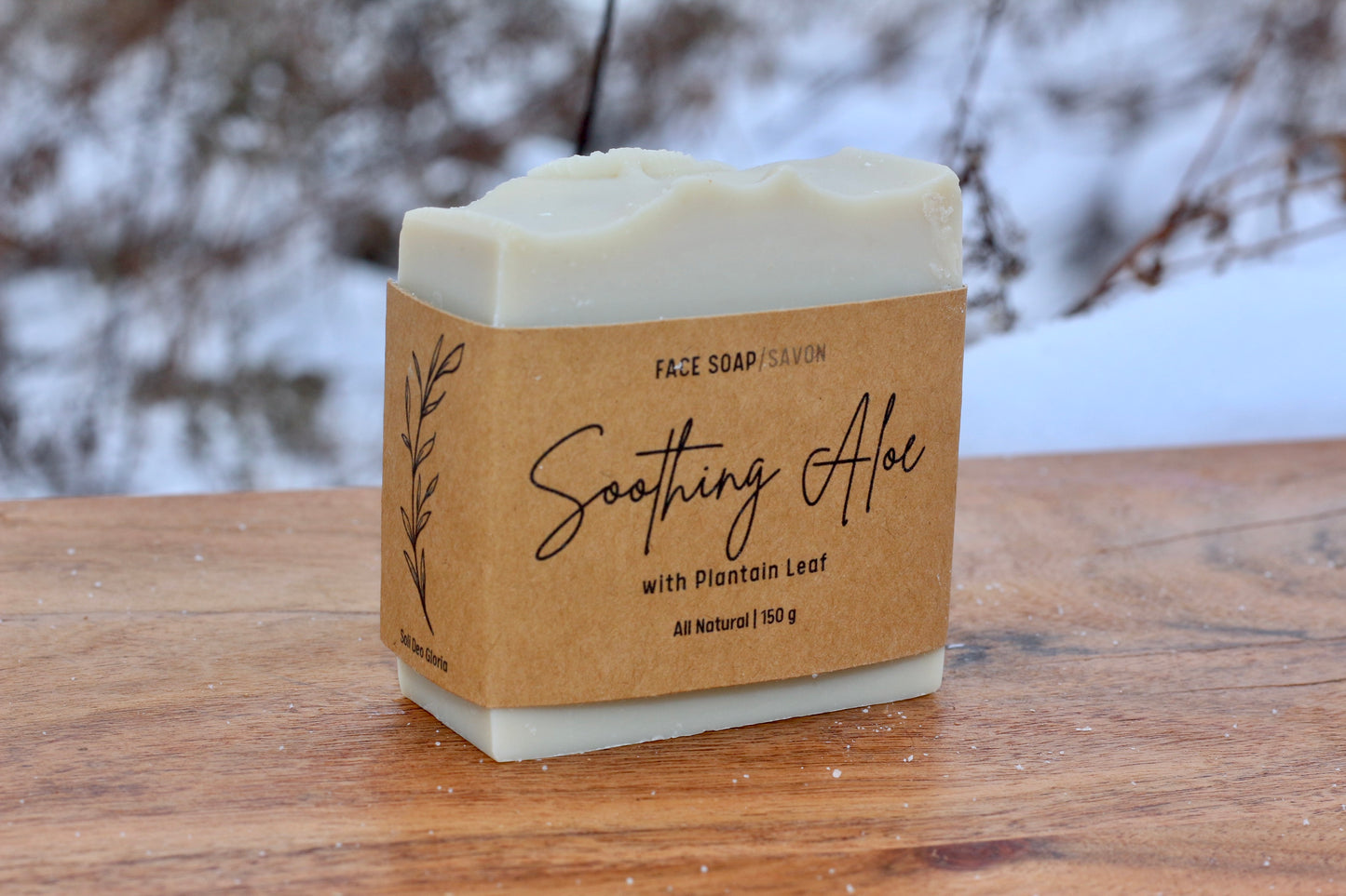 Soothing Aloe All-Natural Handmade Tallow Face Soap Side View