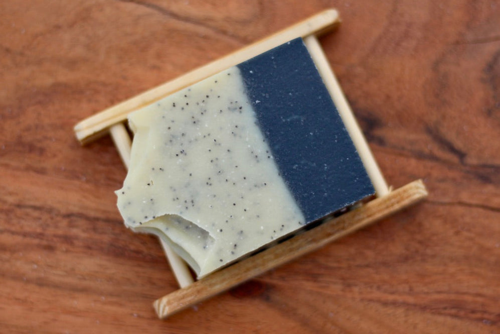 Lemon Poppyseed All-Natural Handmade Exfoliating Soap No Label Front View