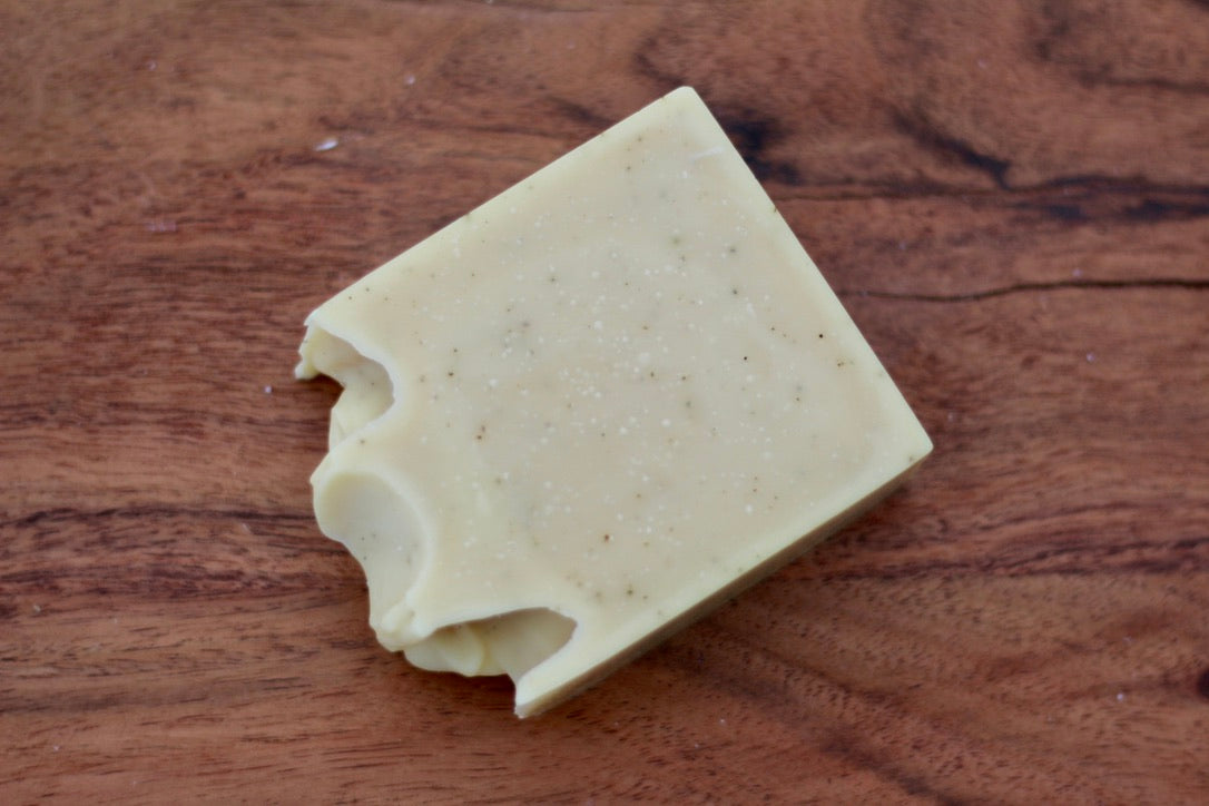 Green Tea and Nettle Leaf All-Natural Handmade Tallow Soap No Label Front View