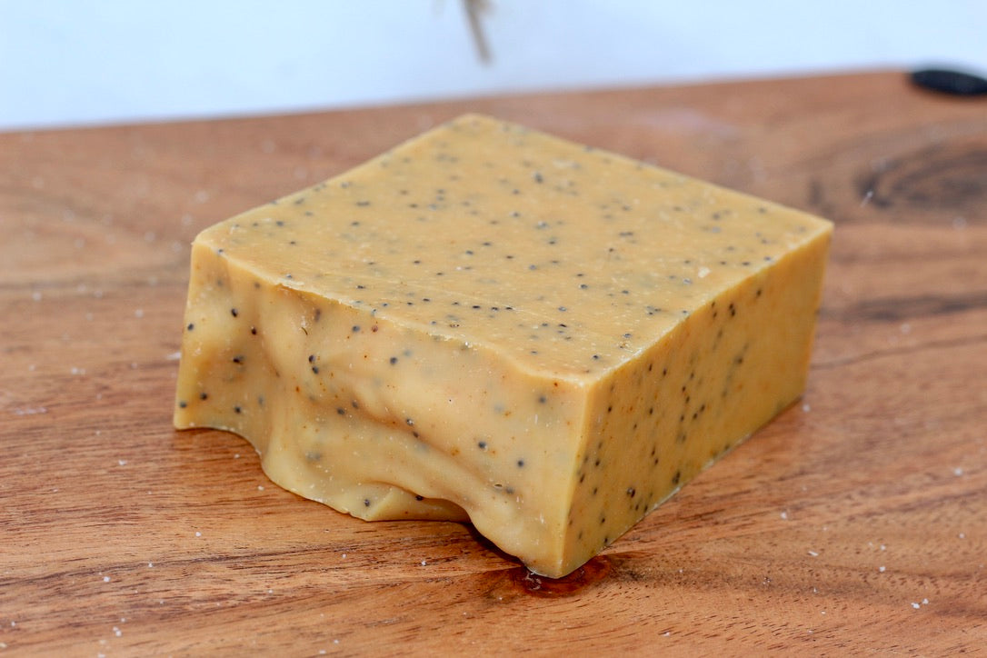 Turmeric and Apple Cider VinegarAll-Natural Handmade Tallow Soap with Exfoliation No Label Top View
