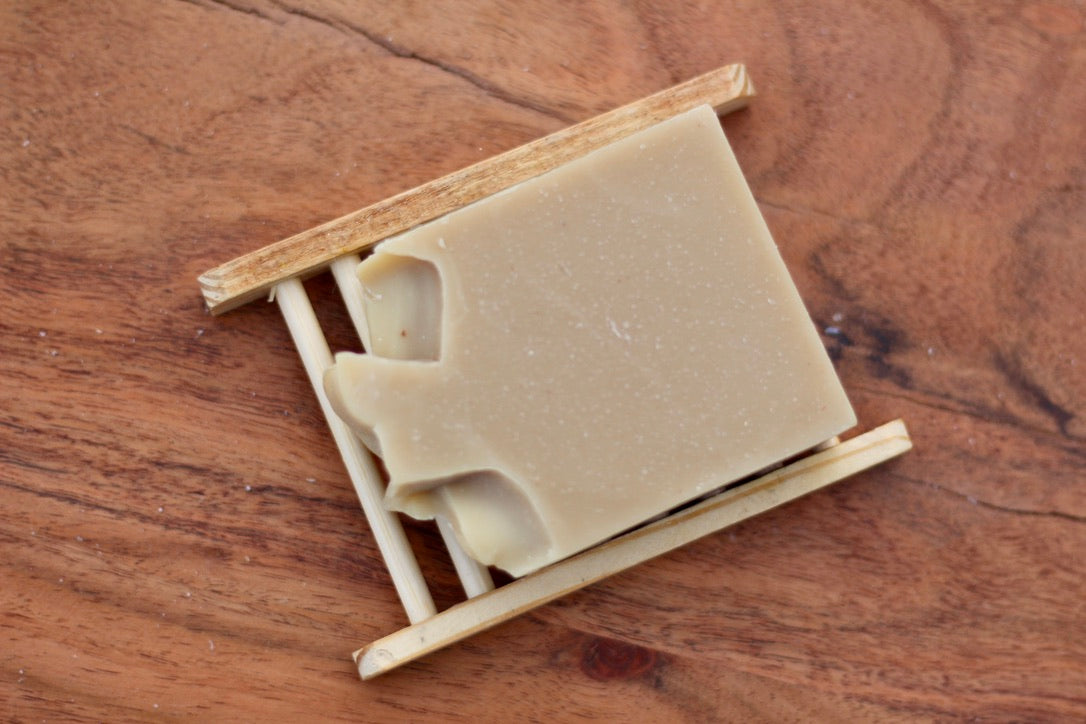 Cucumber & Avocado All-Natural Handmade Face Soap No Label on Soap Dish