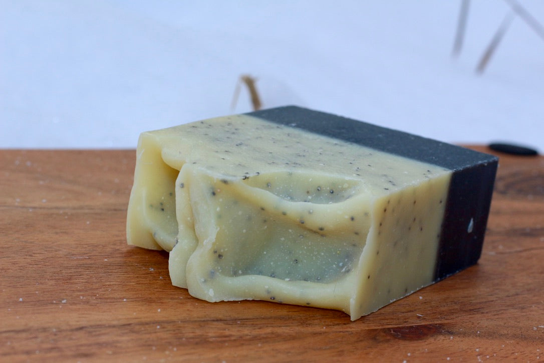 Lemon Poppyseed All-Natural Handmade Exfoliating Soap Top View