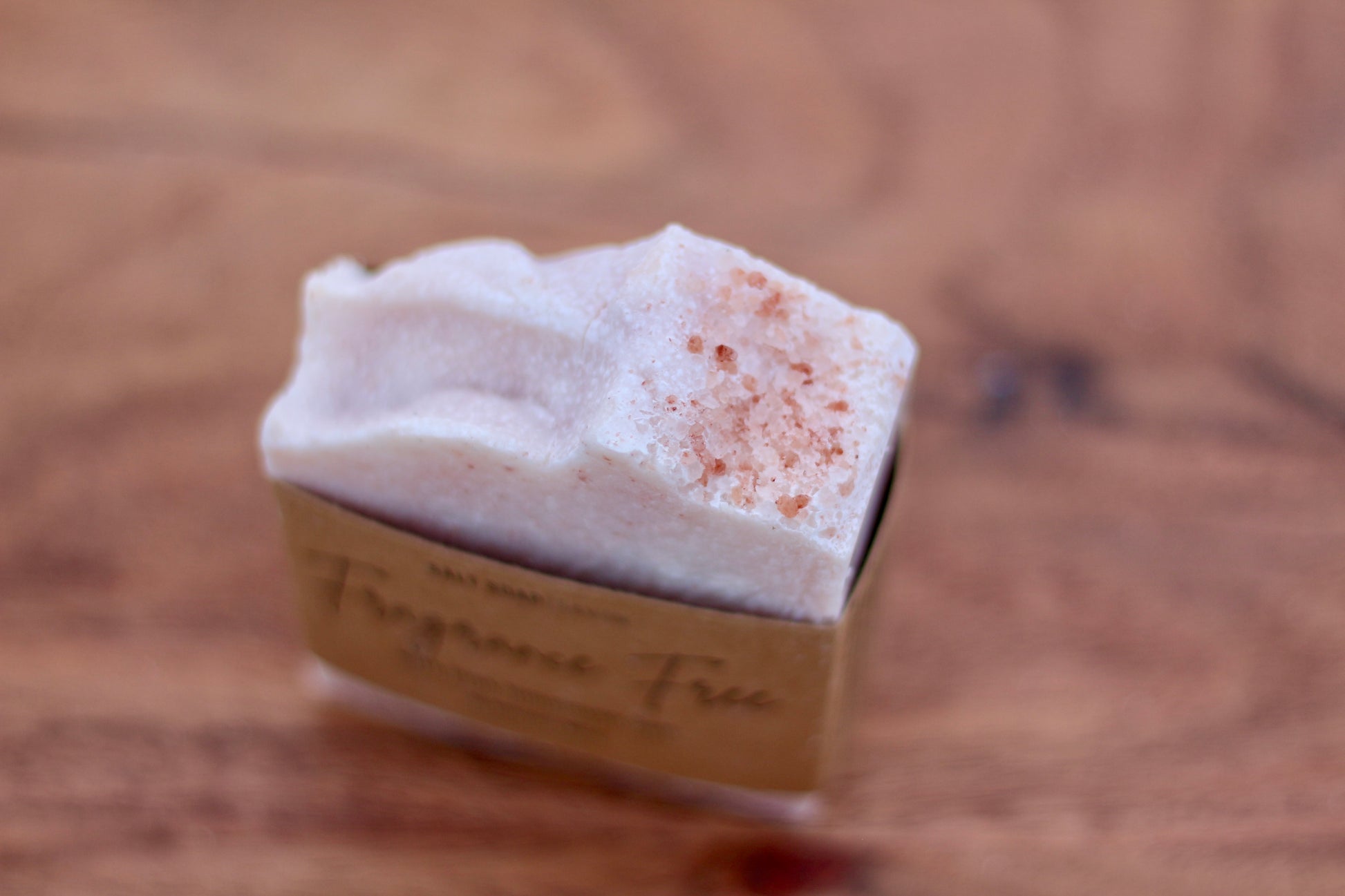 Fragrance Free All-Natural Handmade Pink Himalayan Salt Soap Top View