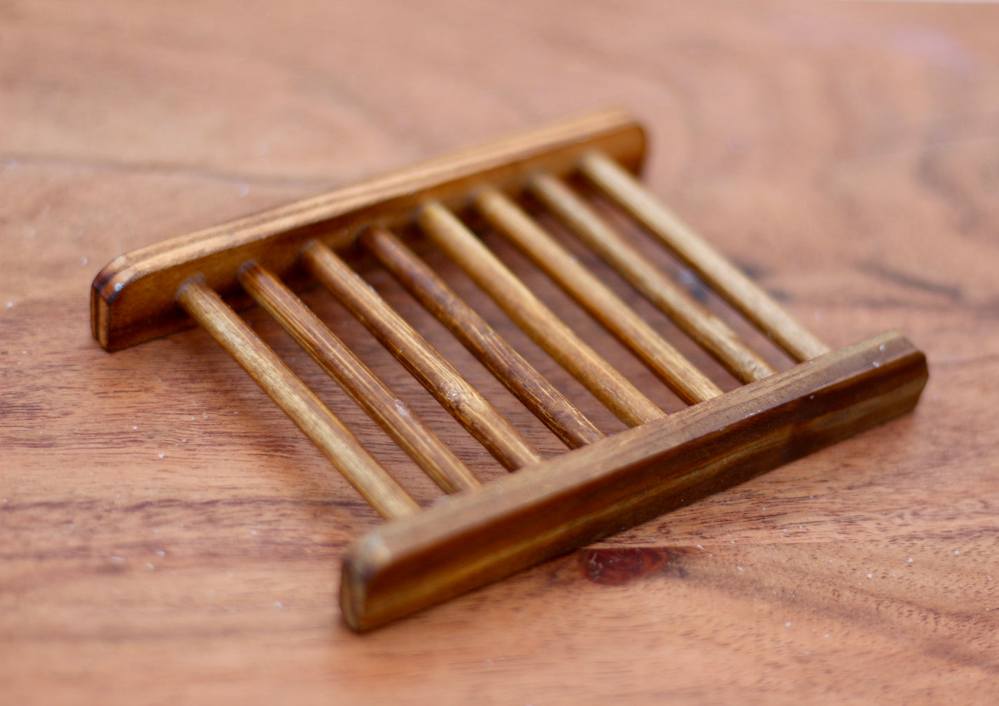 Soap Dish Chestnut Finish for All-Natural Handmade Soap Side View
