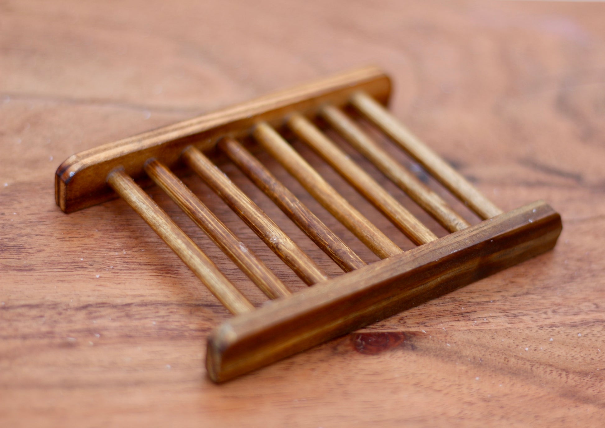 Soap Dish Chestnut Finish for All-Natural Handmade Soap Side View