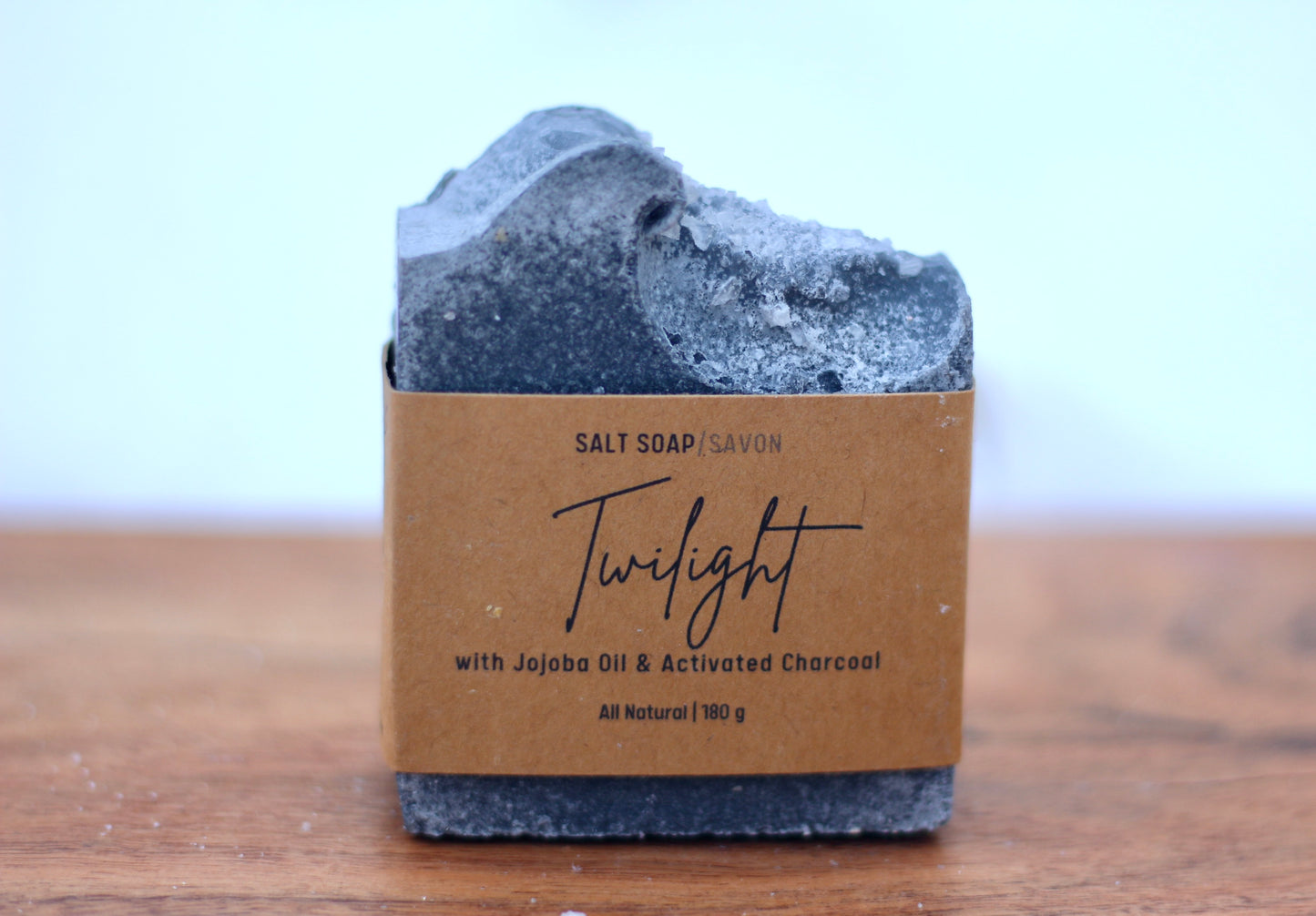 Twilight All-Natural Handmade Sea Salt Soap with Jojoba Oil and Activated Charcoal Front View
