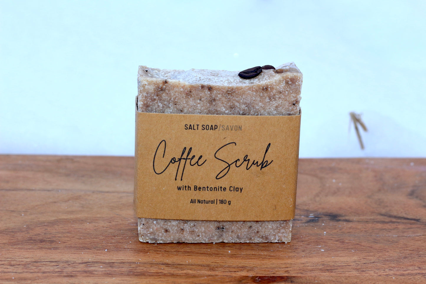 Coffee Scrub All-Natural Handmade Salt Soap Front View