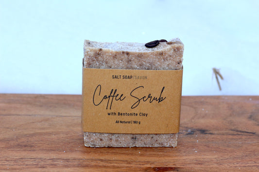 Coffee Scrub All-Natural Handmade Salt Soap Front View