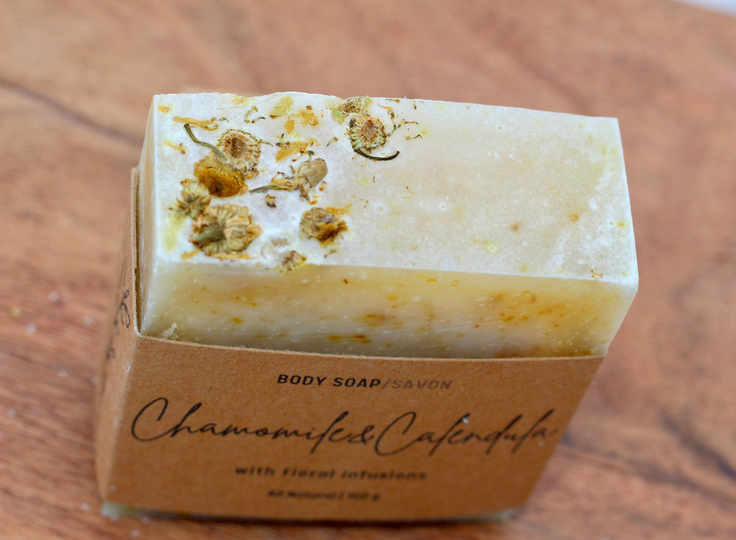 Chamomile & Calendula All-Natural Handmade Tallow Soap Top View