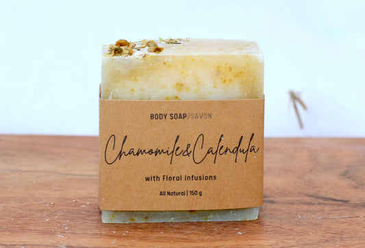 Chamomile & Calendula All-Natural Handmade Tallow Soap Front View