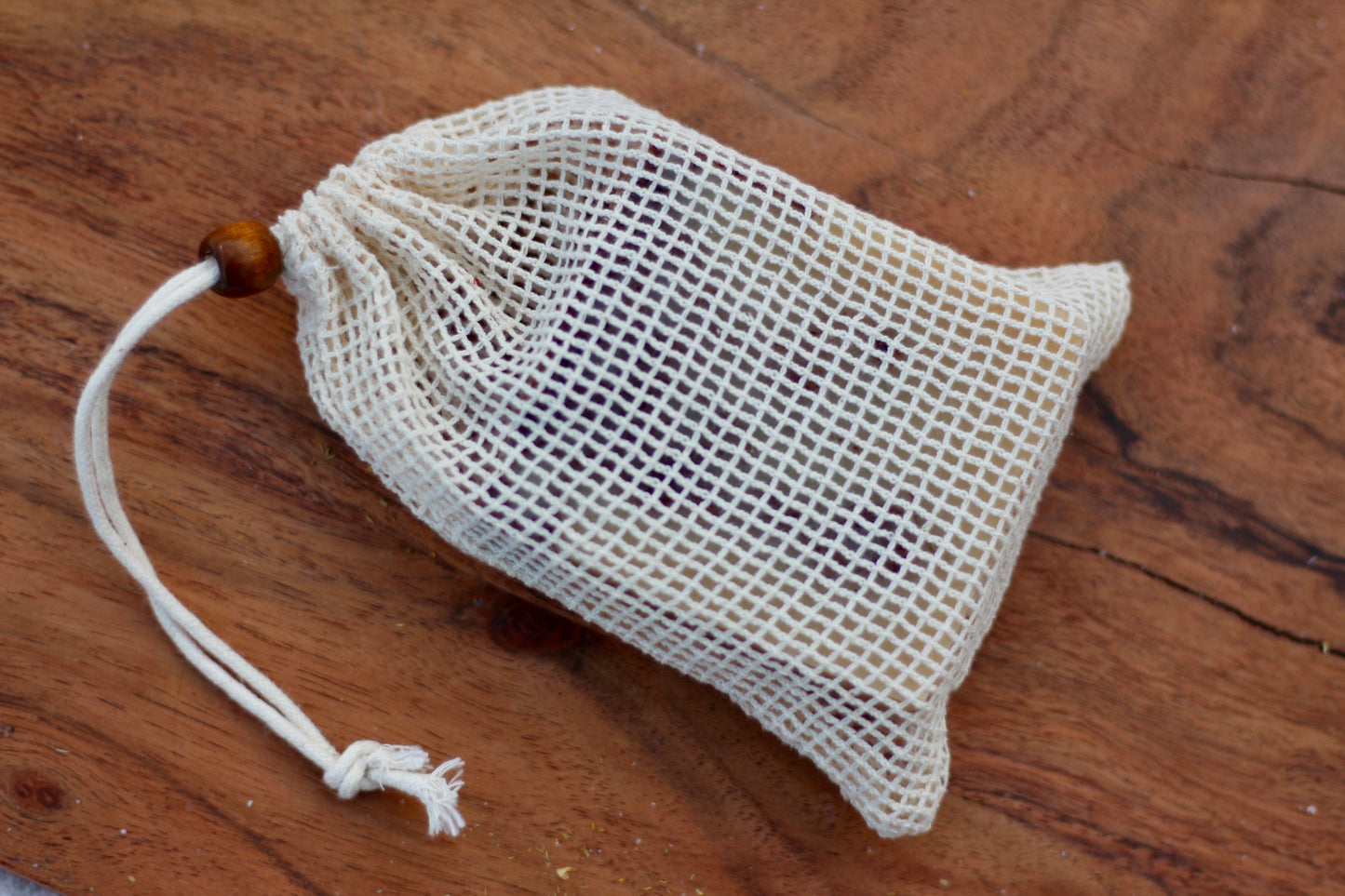 Cotton Soap Saver Bag for All-Natural Handmade Soap No Label with Soap