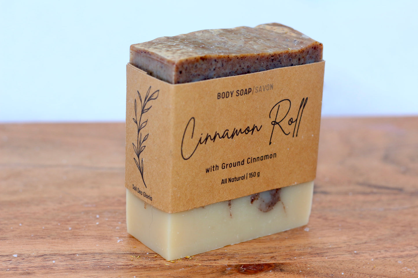 Cinnamon Roll All-Natural Handmade Tallow Soap Side View