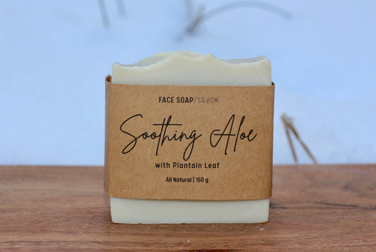 Soothing Aloe All-Natural Handmade Tallow Face Soap Front View