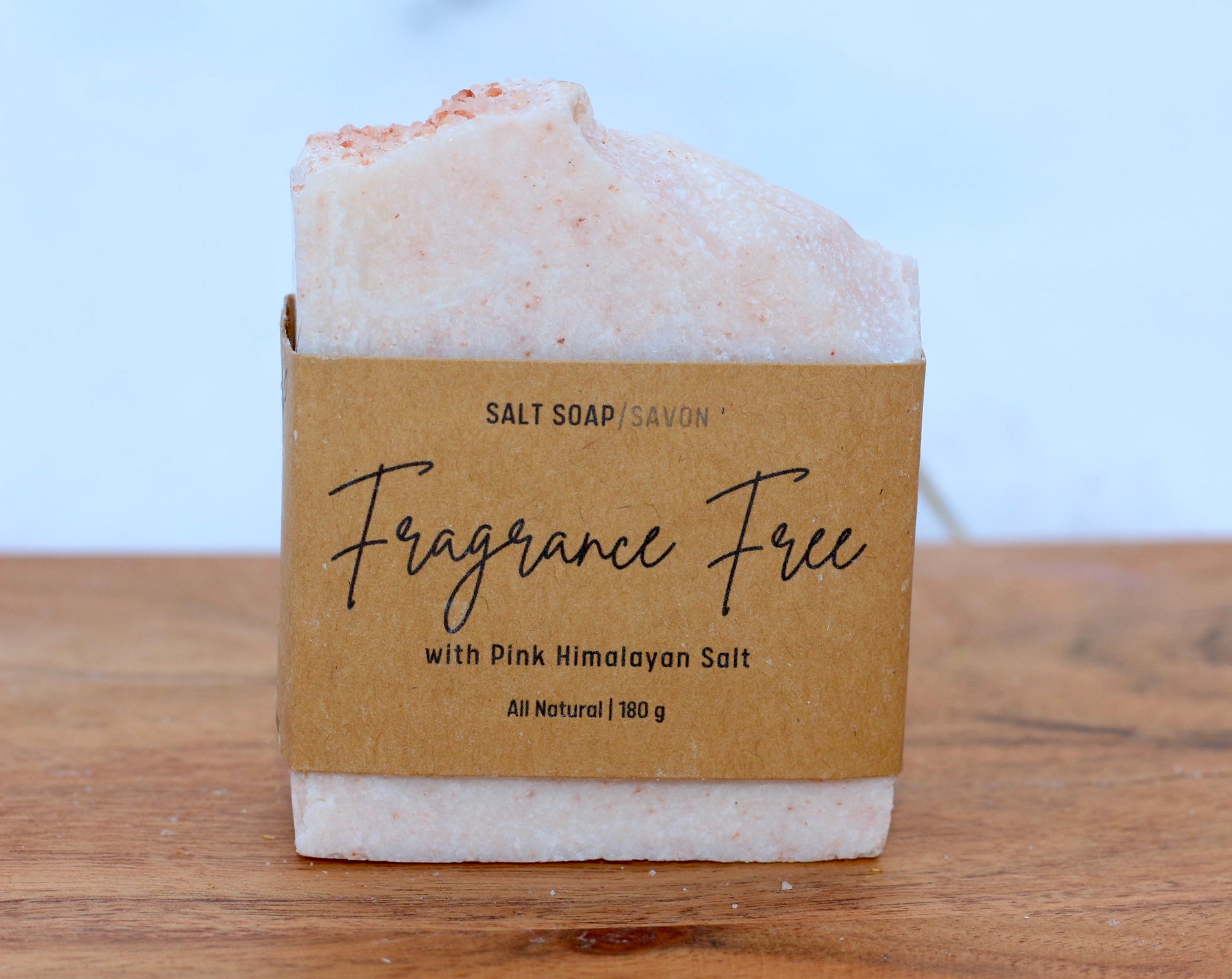 Fragrance Free All-Natural Handmade Pink Himalayan Salt Soap Front View